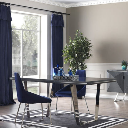 Tavolo grigio laccato lucido 185x95x78h