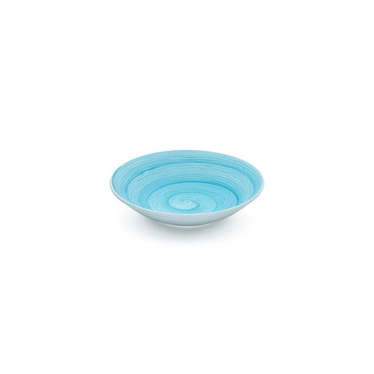 Piatto fondo turquois memento table in ceramica dipinta a mano Ø 23,5 cm