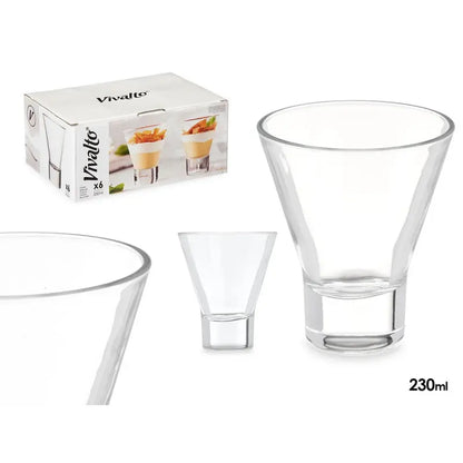 Bicchiere conico con base 230 ml trasparente