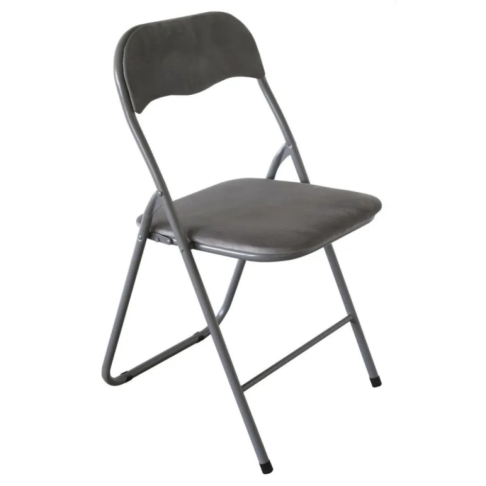 Sedia pieghevole amanda in velluto grigio