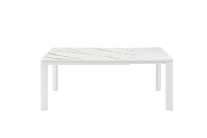 Tavolo allungabile 140-200x90x76 cm in Ceramica Marmo Bianco
