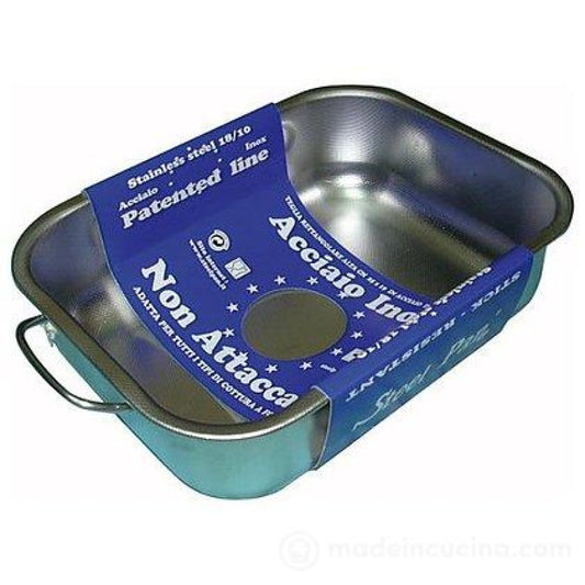 Teglia rettangolare da forno alta in acciaio inox 25x19x7 cm