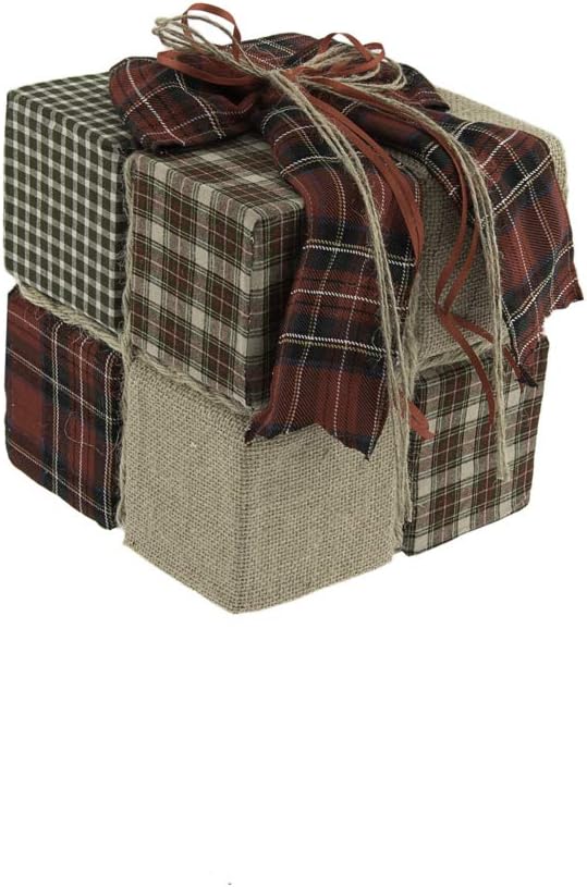 Pacco doni tessuto patchwork 28x28x30 cm