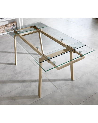 Tavolo Allungabile Tommy 140-200x80 cm, Gambe Tortora