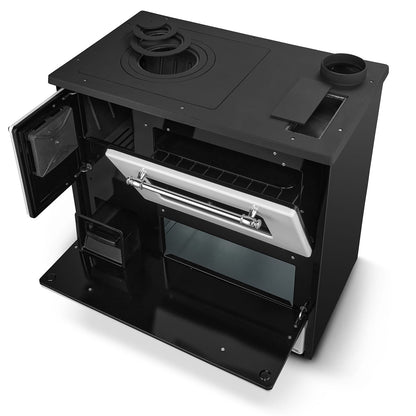 Cucina a Legna Stufa 9 Kw Bianca L87xP51xH79 Ecodesign