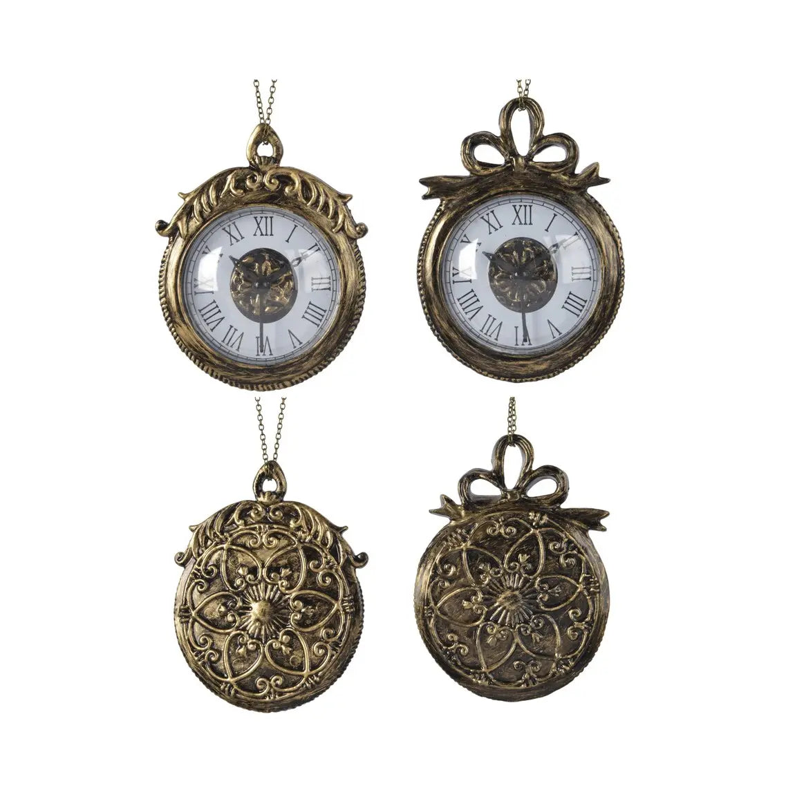 Sfera natalizia con orologio H13 cm – 1 pezzo assortito