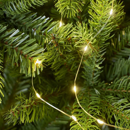 Luci LED per albero a fascio argento e bianco caldo da esterno 210 cm