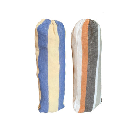 Amaca da esterno a righe con barre in legno e custodia cm 200x80, colori assortiti