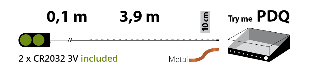 Catena microLED 4m a batteria 2xCR2032