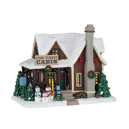 Lemax Cozy Forest Cabin con adattatore 4,5 V 22 × 12,8 × H16 cm