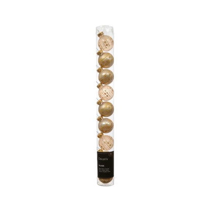 Box 9 palline di Natale in vetro perla lucide e opache Ø3 cm