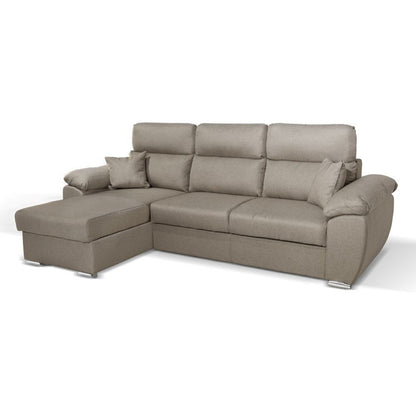 Divano grigio 265x166 cm con penisola