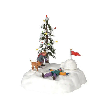 Lemax Angel’s Wings con bambini e albero illuminato 14,5 × 14,5 × H12,5 cm