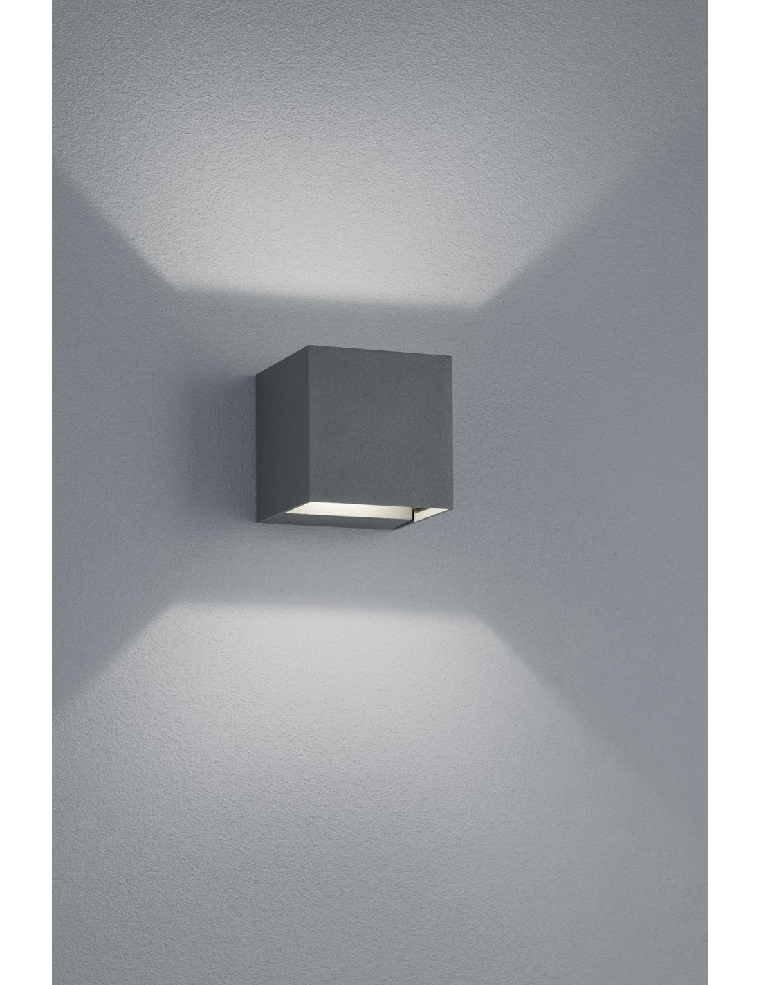 Applique Cubo Antracite Doppia Luce Led Adaja IP54 Trio Lighting
