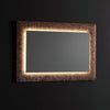 Specchio con cornice in vetro fuso color bronzo 90x62 cm