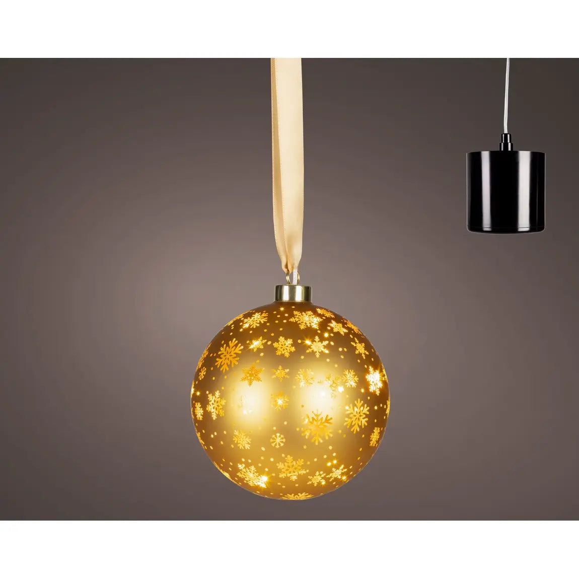 Sfera natalizia oro con LED Ø14 cm