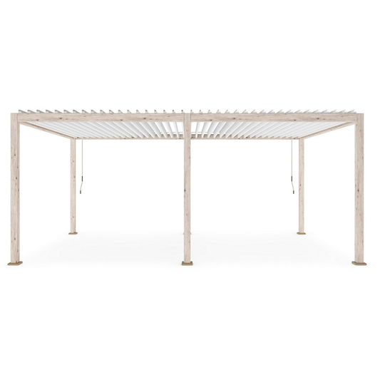 Pergola ocean 3,6x6m in alluminio colore bianco/legno naturale