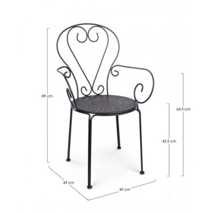 Sedia da giardino Etienne in acciaio cm  49x49x h89
