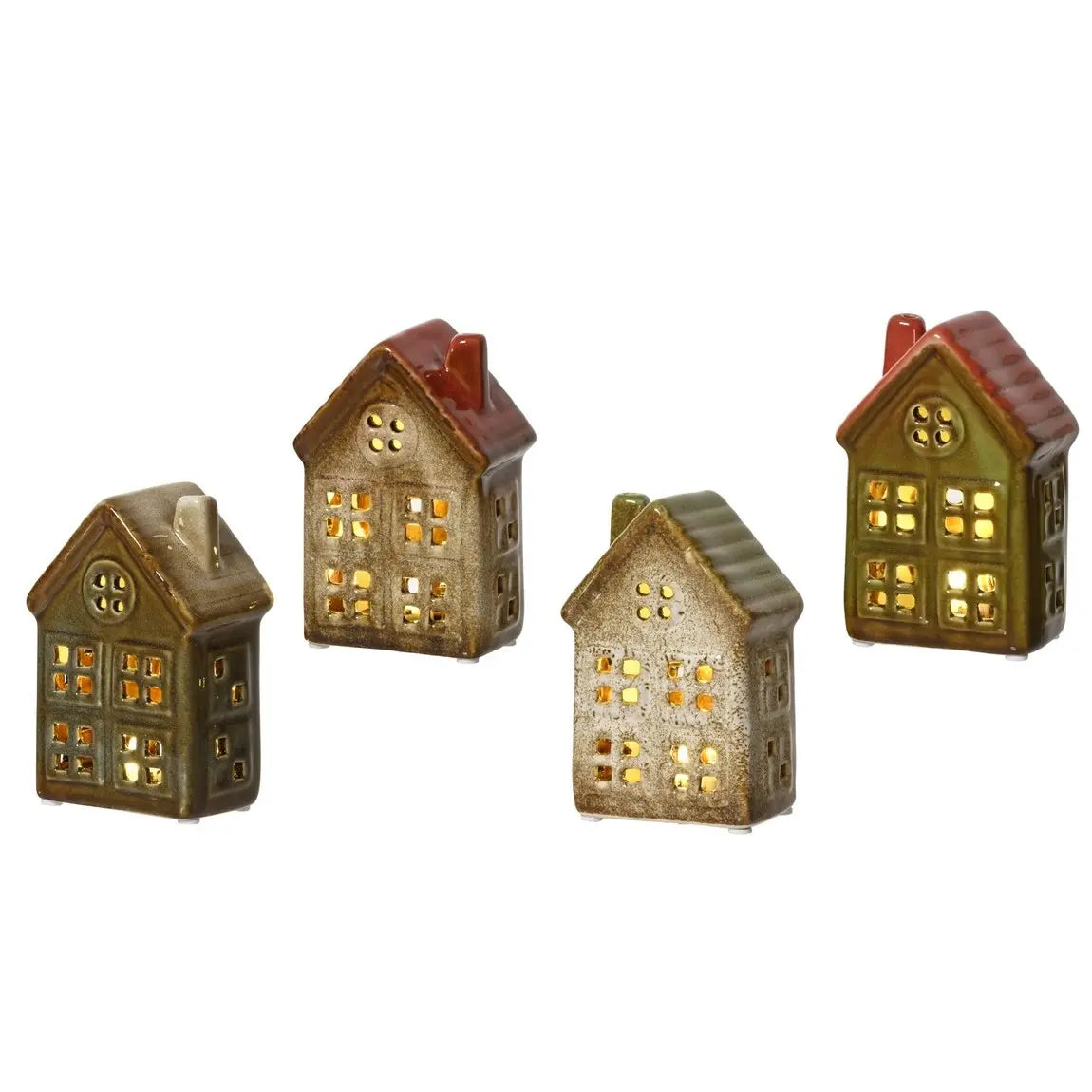 Casetta natalizia decorativa con LED 7 × 4,5 × H11,5 cm - 1 pezzo assortito