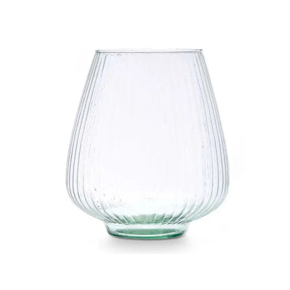 Vaso in vetro riciclato rigato Ø22x26h