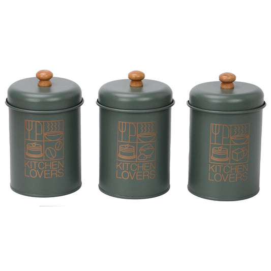 Barattolo Green Metal in latta colorata e decorazione oro