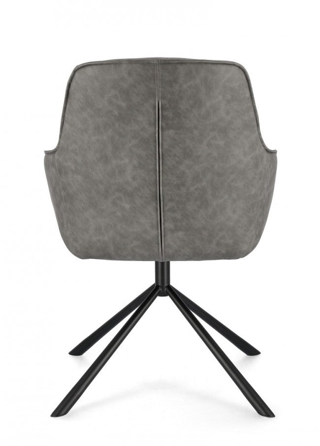 2x Poltrona grigia ecopelle 59x65x86