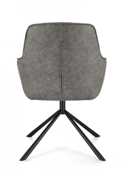 2x Poltrona grigia ecopelle 59x65x86