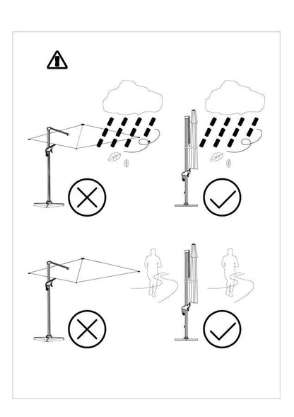Ombrellone in Alluminio Color Sabbia con Palo Laterale 4x4 m
