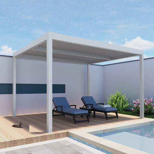 Pergola bioclimatica Atena effetto legno 3 x 4 x H 2,5 m