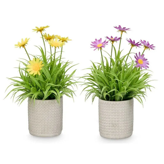 Vaso in cemento per fiori cm 16 x 16 x 22 h colori assortiti