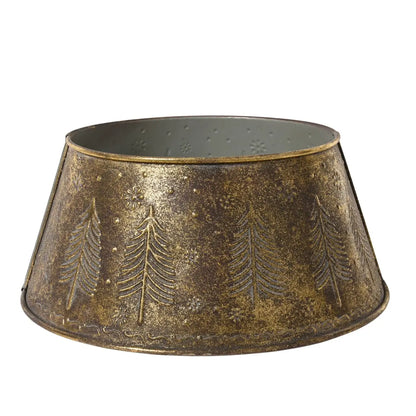 Copribase per albero di Natale in ferro bronzo antico Ø57 × H25 cm