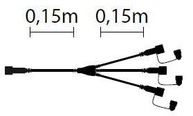 Connettore multiplo 3 uscite 15x3 cm