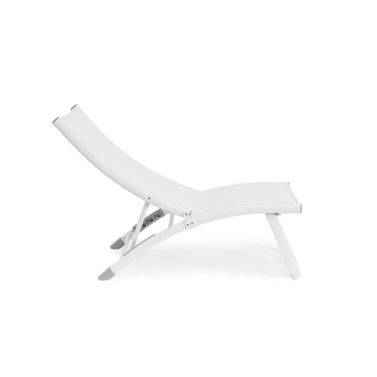 Bizzotto poltrona lounge reclinabile Taylor bianco in alluminio e textilene 53 x 166,5 x 90 cm