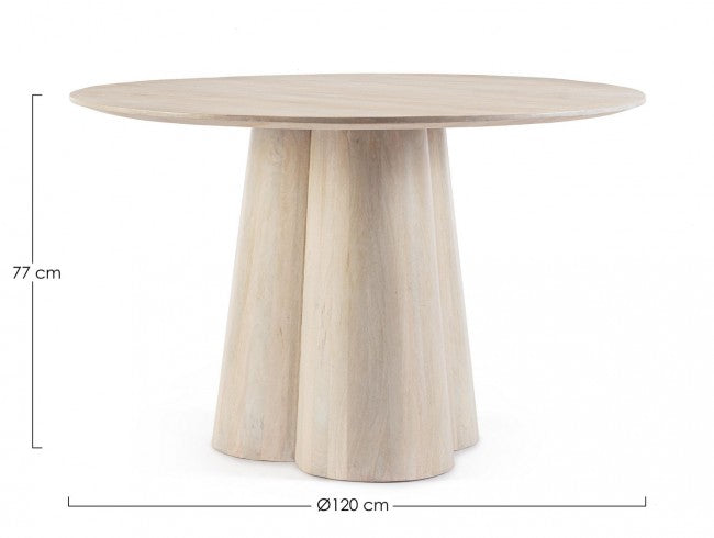 Tavolo rotondo in legno D.120 x 77h