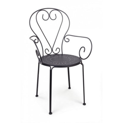 Sedia da giardino Etienne in acciaio cm  49x49x h89