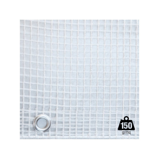 Telo occhiellato retinato bianco 3x3 m