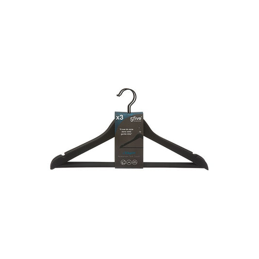 Set 3 grucce in legno e gomma antiscivolo nero