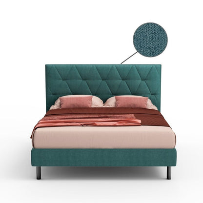 Letto matrimoniale contenitore turchese 177x8x117 cm