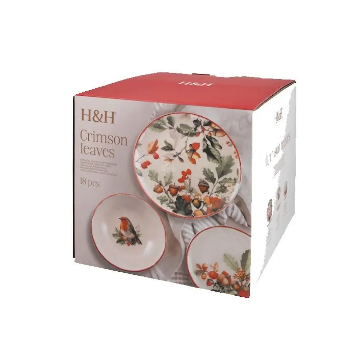 Servizio tavola Crimson Leaves 18 pezzi in stoneware Coupe