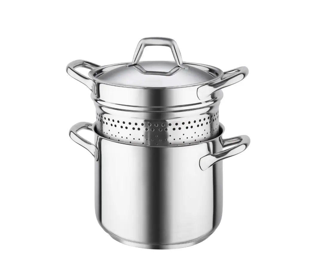 Spaghettiera con coperchio Ø 22 cm in acciaio inox 18/10