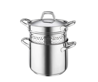 Spaghettiera con coperchio Ø 22 cm in acciaio inox 18/10
