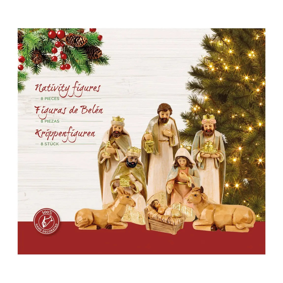 Set Natività in resina crema H12 cm – 8 pezzi