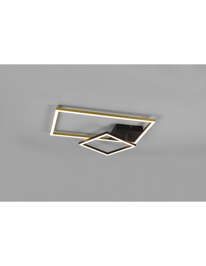 Plafoniera Ottone Squadrata Orientabile Led Dimmer Padella Trio Lighting