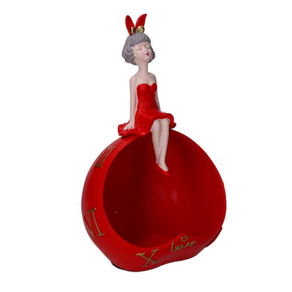 Donna resina svuotatasche rosso cm 20x15h32