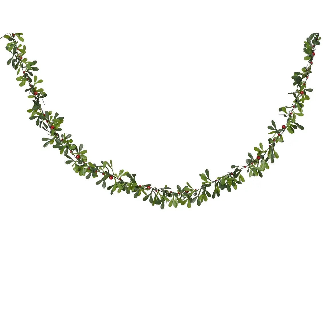Ghirlanda natalizia in PVC con bacche e rosmarino verde Ø7 × H150 cm
