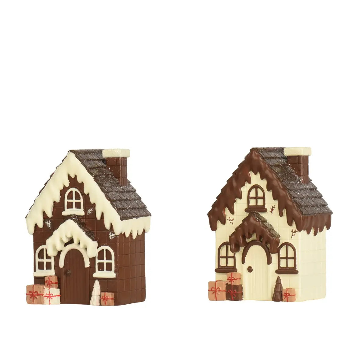 Casetta natalizia in resina 10,5 × 7,5 × H14,5 cm – 1 pezzo assortito