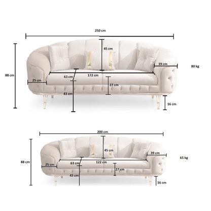 Divano 2 posti blu 200x88x88 cm