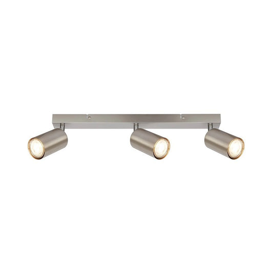 Barra 3 faretti  orientabili nickel satinato 44 x 5,5 x 15,5 cm