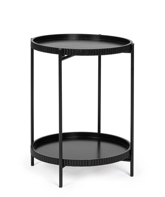 Tavolino 2 piani Herdys tortora/nero ø42x52 cm