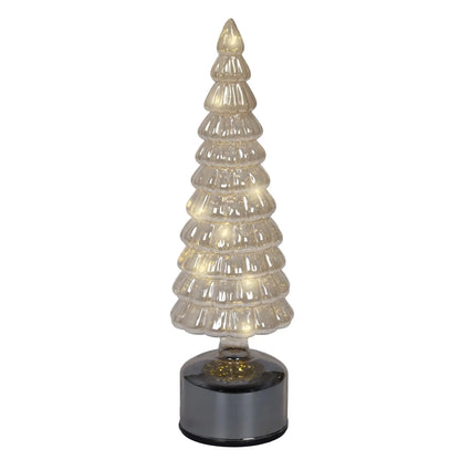 Albero di Natale in vetro ambra con LED girevole H34 cm